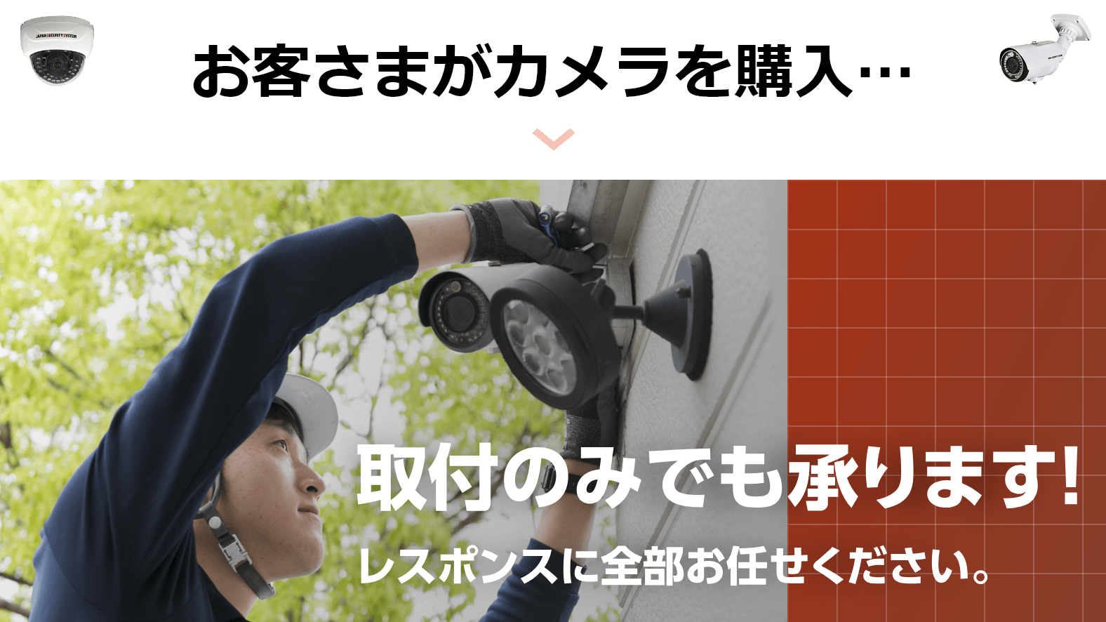 お客さまがカメラを購入・・・取付のみでも承ります!