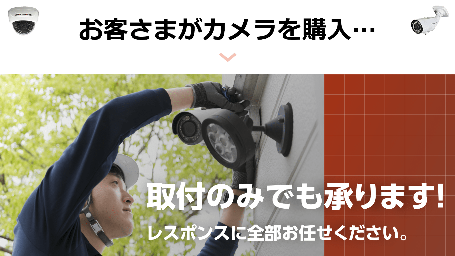 お客さまがカメラを購入・・・取付のみでも承ります！